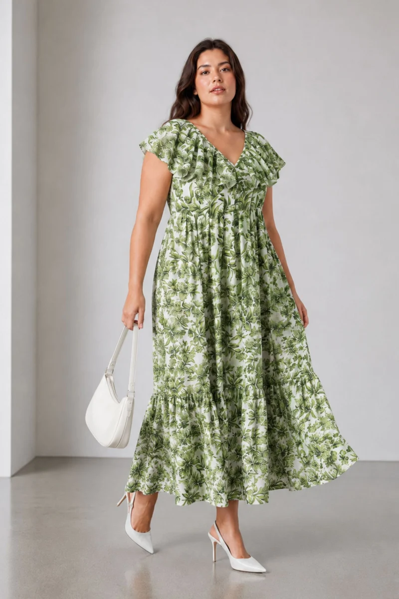 Harlowe|100% Cotton Floral Maxi Dress
