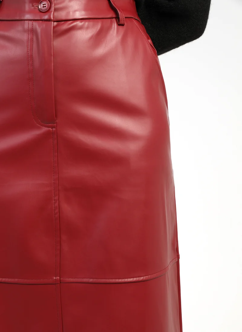 JUPE MIDI JOURIA rouge