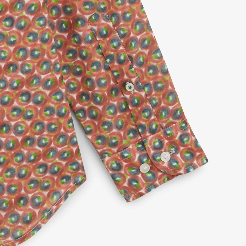 Chemise Charles imprimée orange corail