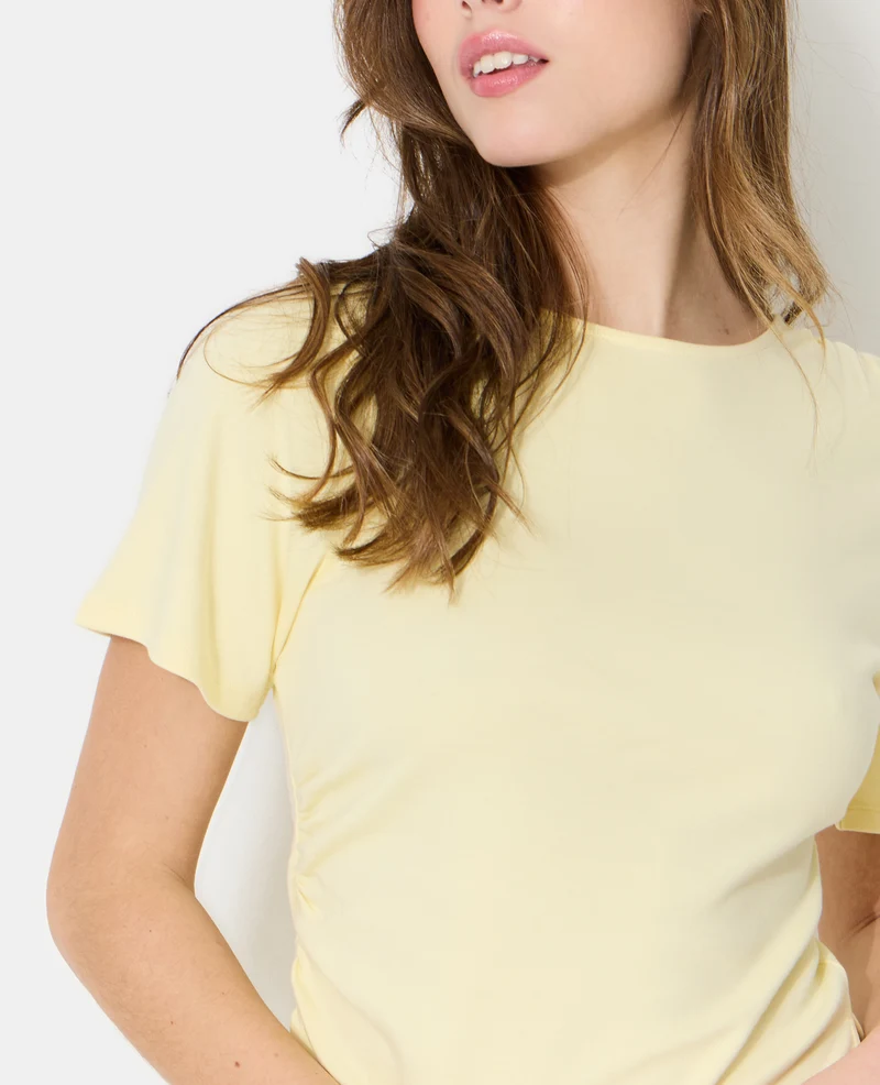 T-shirt asymétrique avec fronces