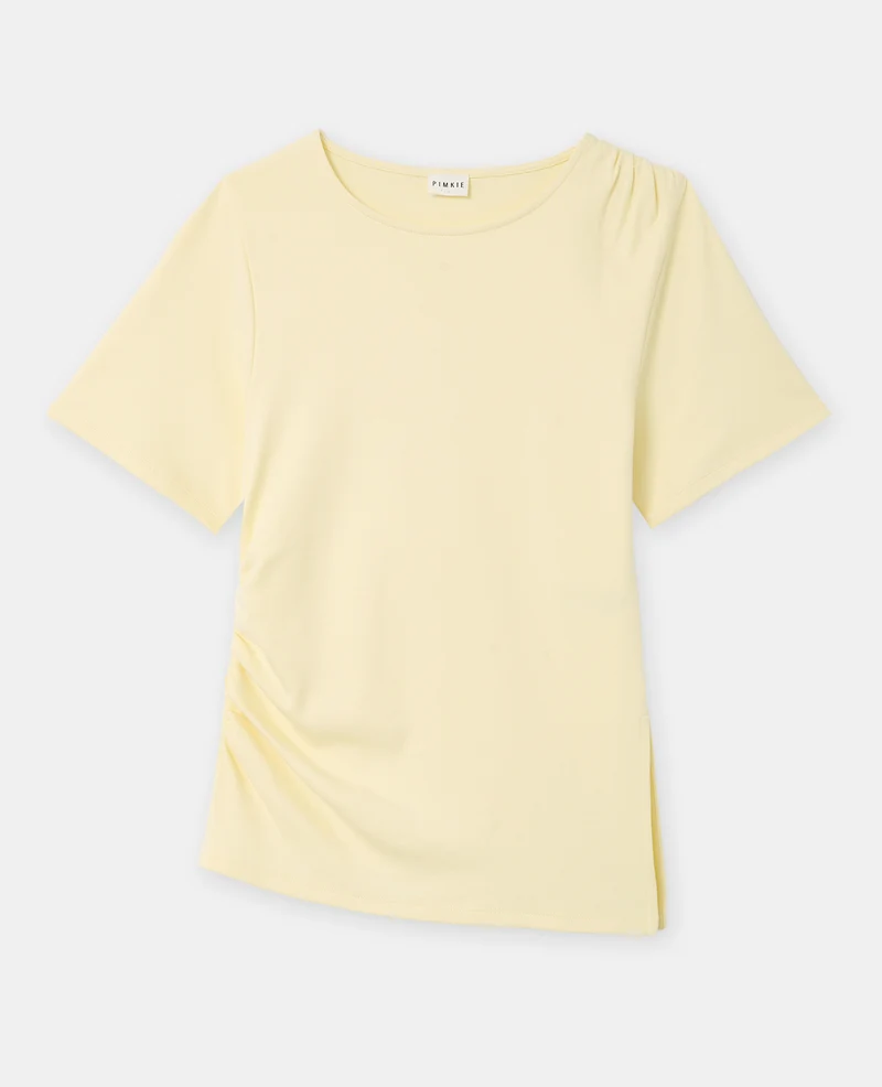 T-shirt asymétrique avec fronces