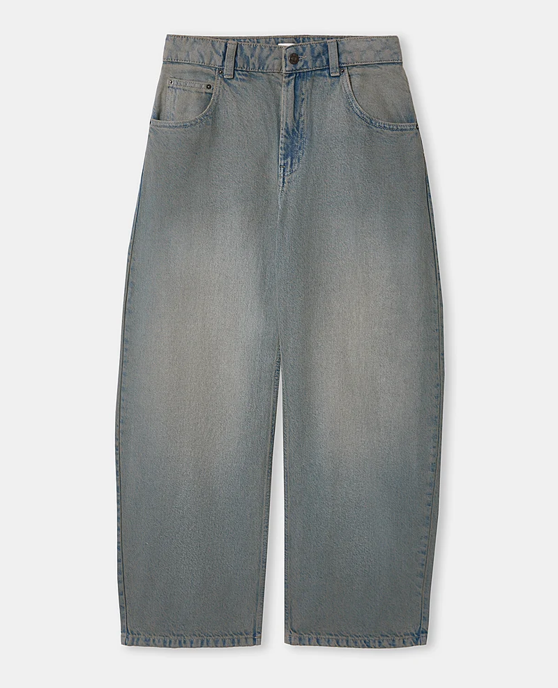 Jean barrel taille haute