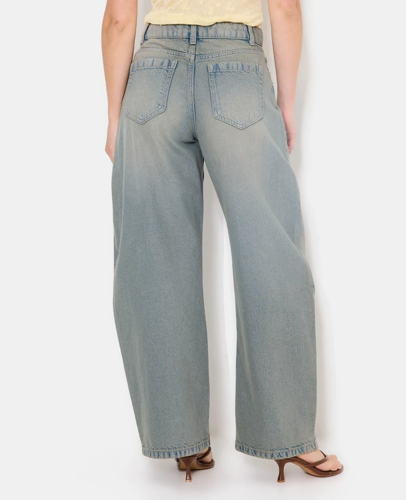 Jean barrel taille haute