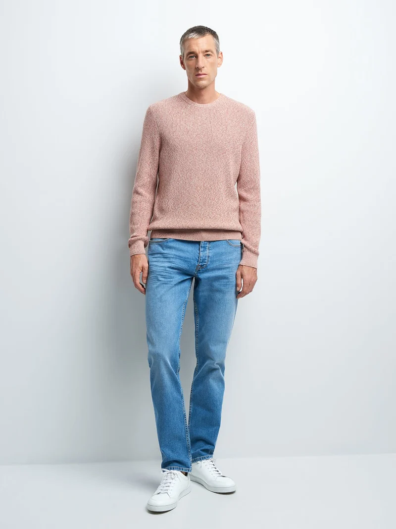 Jean denim regular en coton mélangé