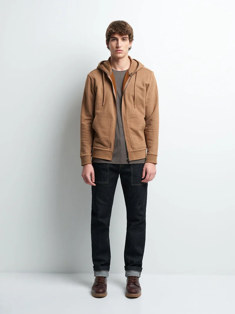 Jean denim regular en coton mélangé