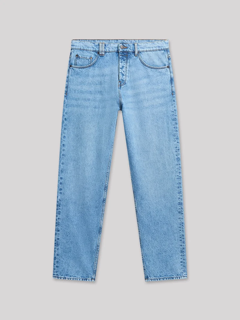 Jean denim loose fit en coton mélangé
