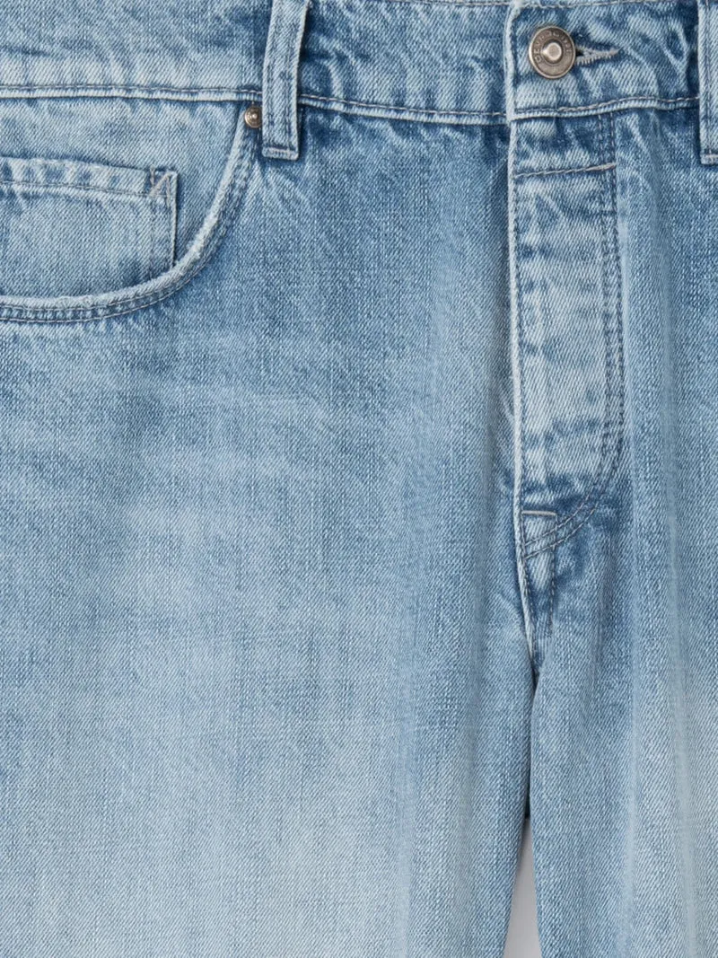 Jean denim regular en coton blanchi