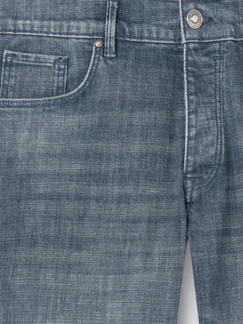 Jean denim délavé en coton stretch