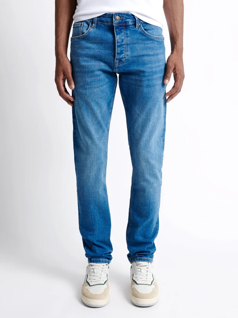 Jean denim regular délavé