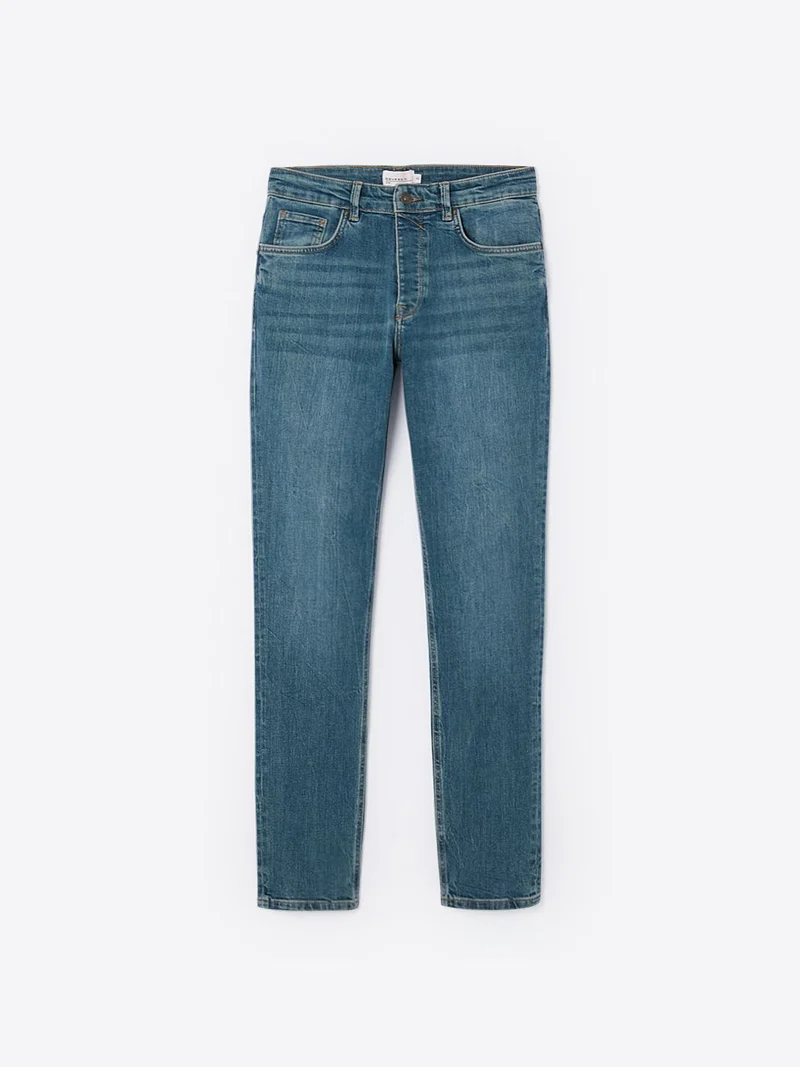 Jean denim slim délavé