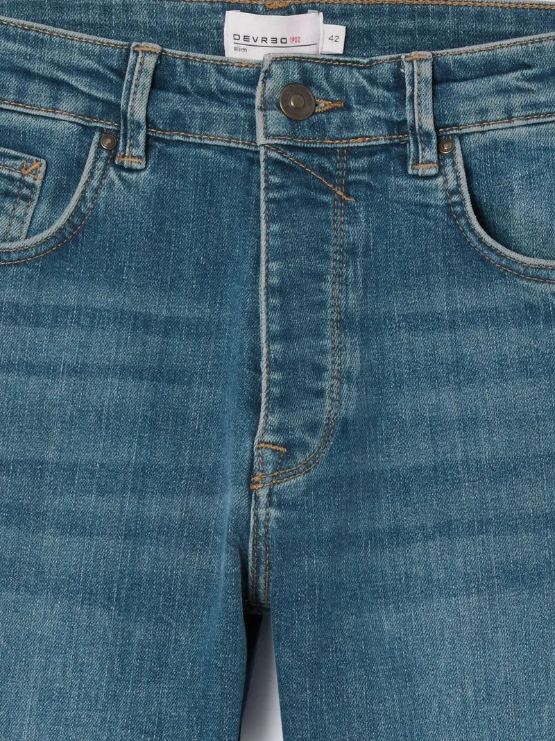 Jean denim slim délavé