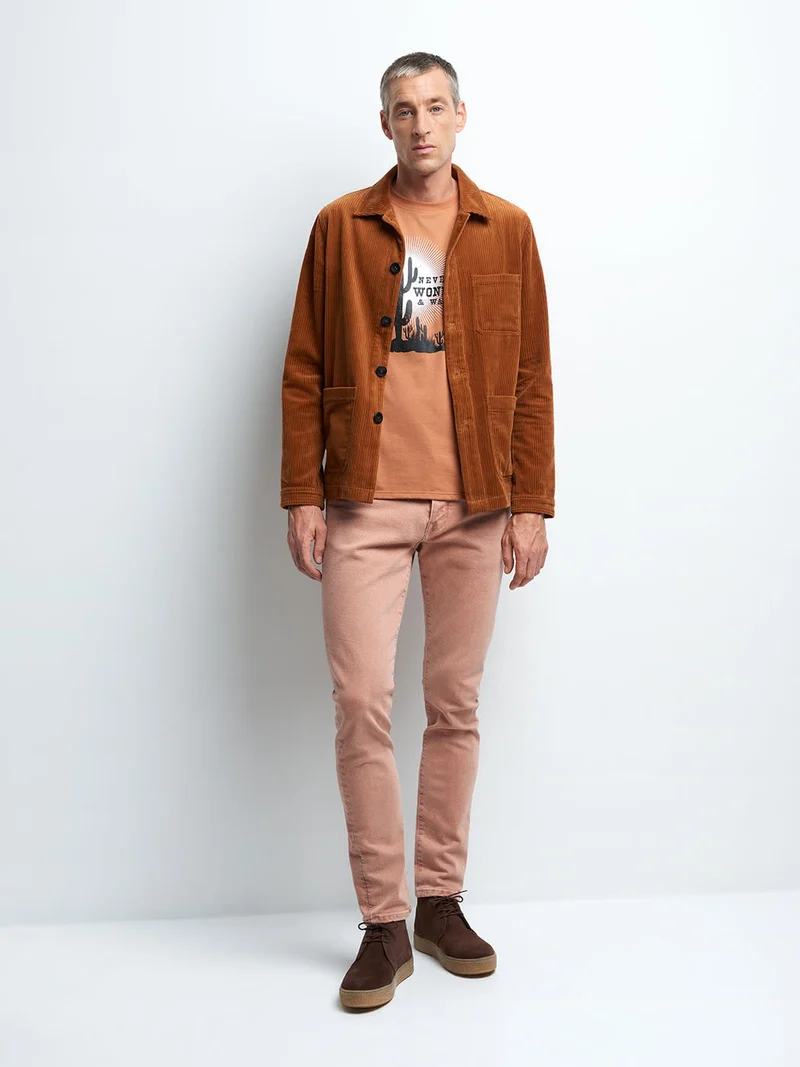 Jean couleur slim stretch délavé