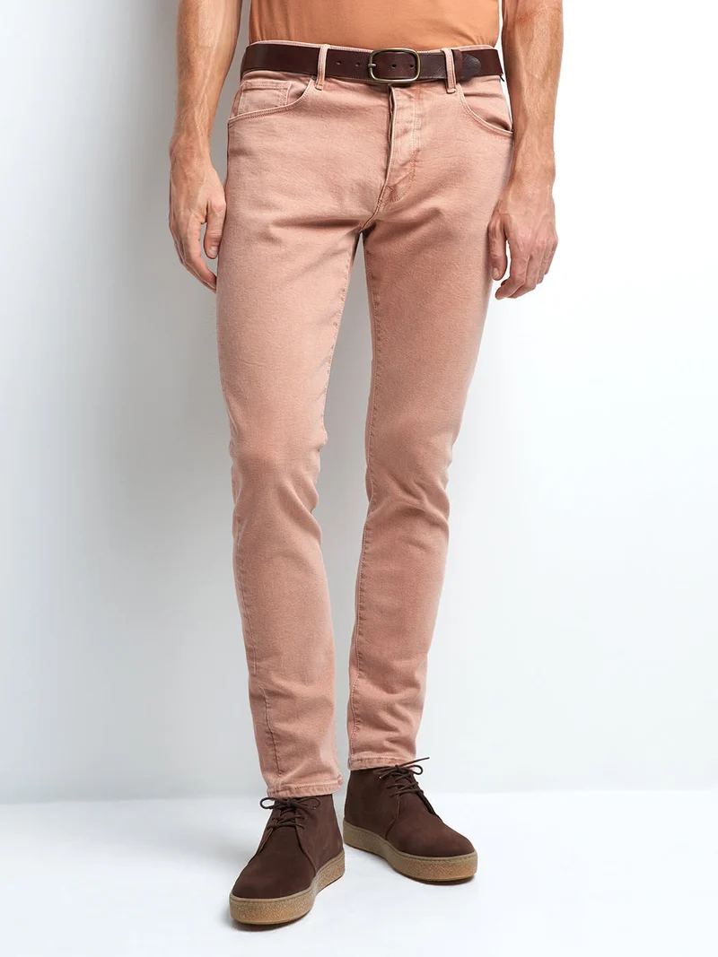 Jean couleur slim stretch délavé
