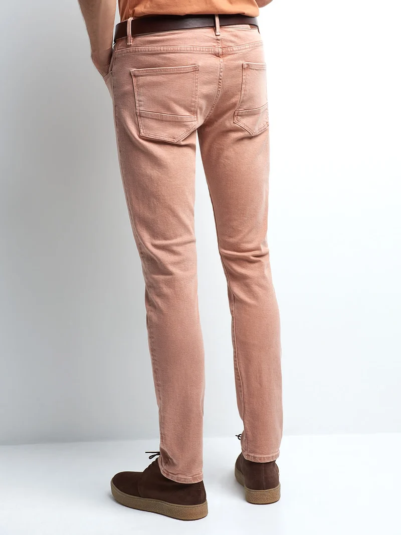 Jean couleur slim stretch délavé