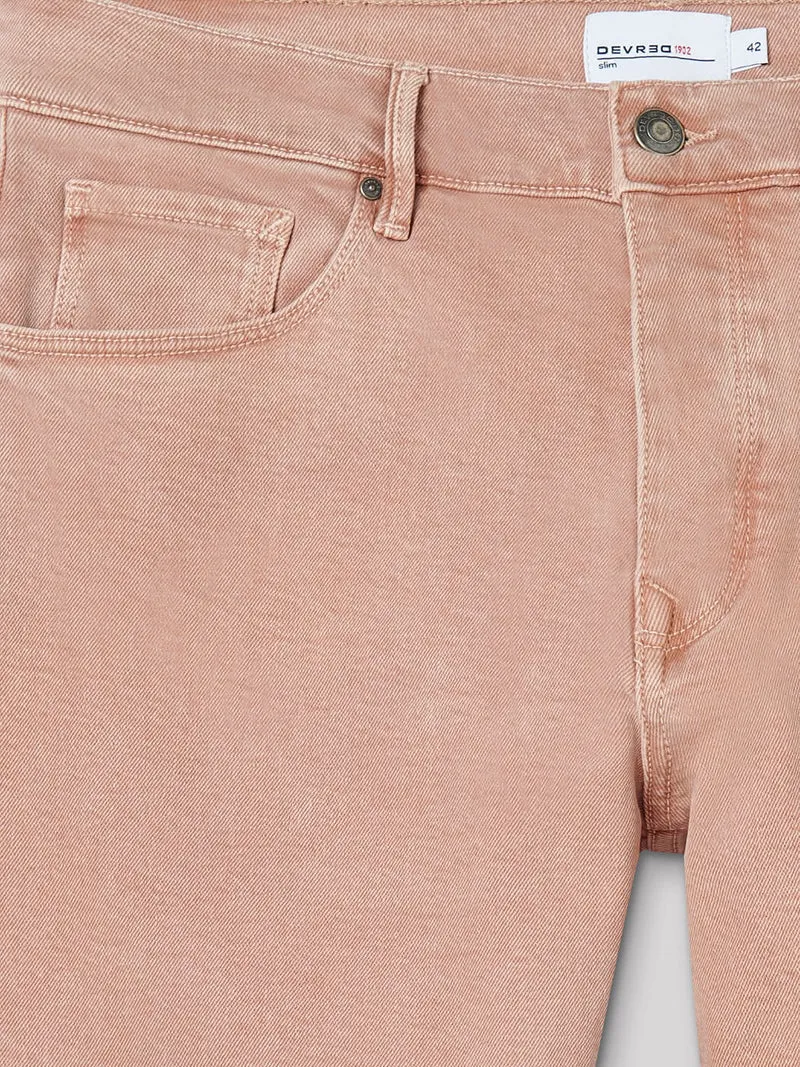 Jean couleur slim stretch délavé