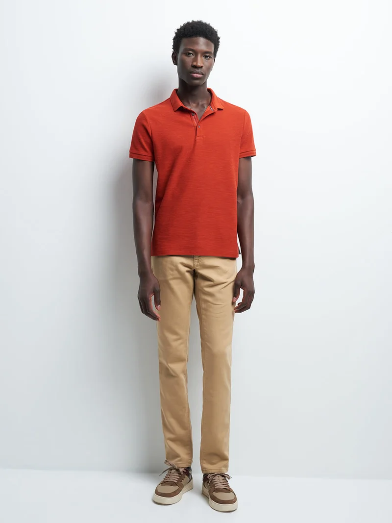 Jean couleur slim en coton élasthane uni