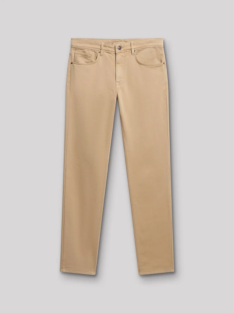 Jean couleur slim en coton élasthane uni