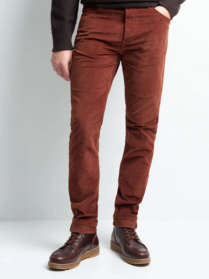 Jean couleur slim stretch en velours