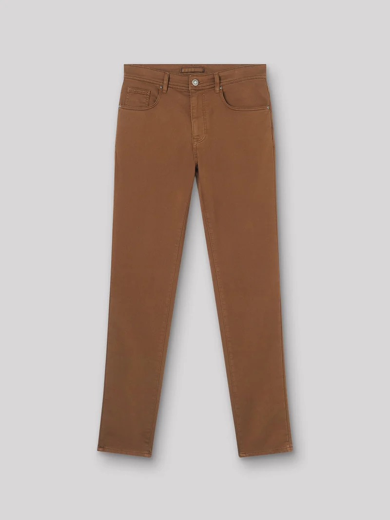 Jean couleur slim en coton élasthane uni