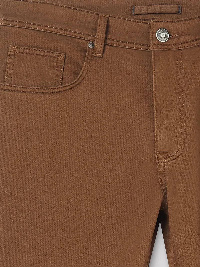 Jean couleur slim en coton élasthane uni