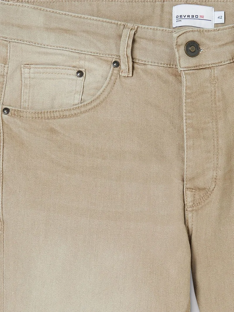 Jean couleur slim stretch délavé
