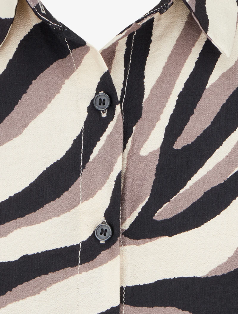 Chemise fluide imprimé tigré - Taupe