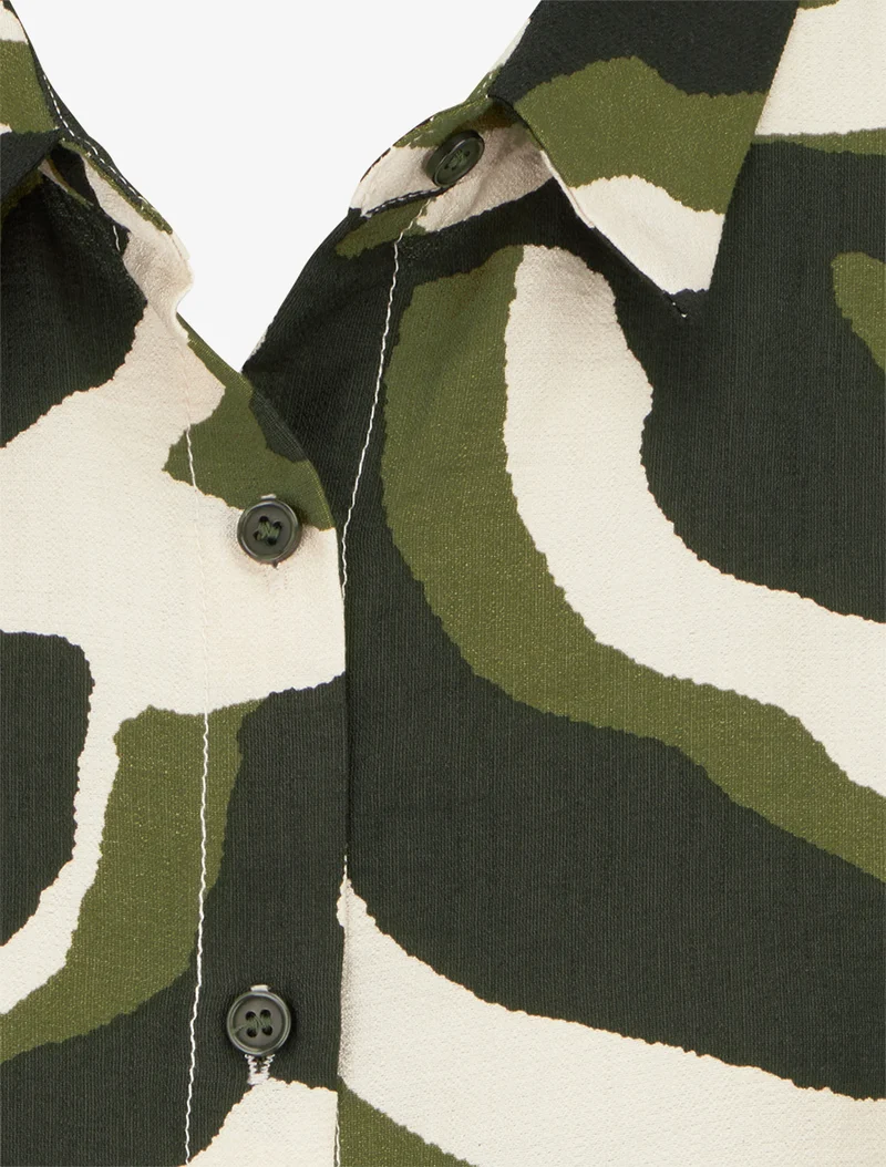 Chemise fluide imprimé tigré - Kaki