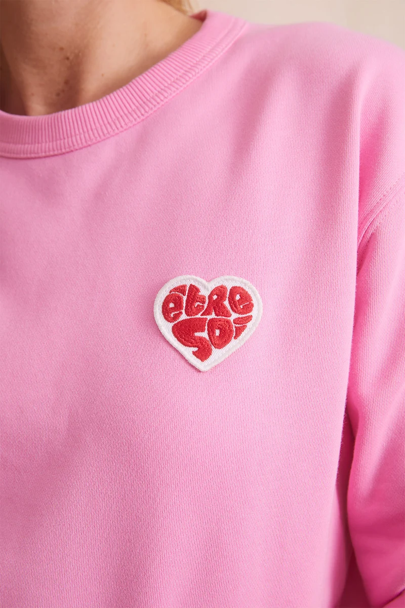 Sweat en coton Être Soi Rose Blush