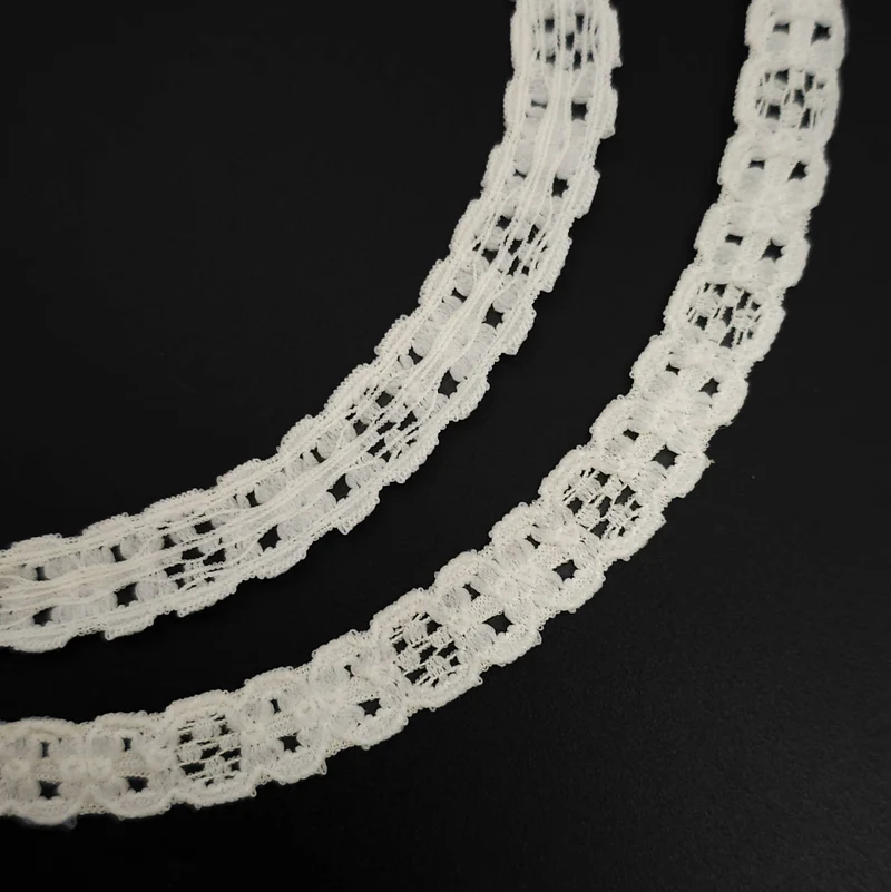 Galon élastique décoratif | Blanc | 10 mm - 3/8''