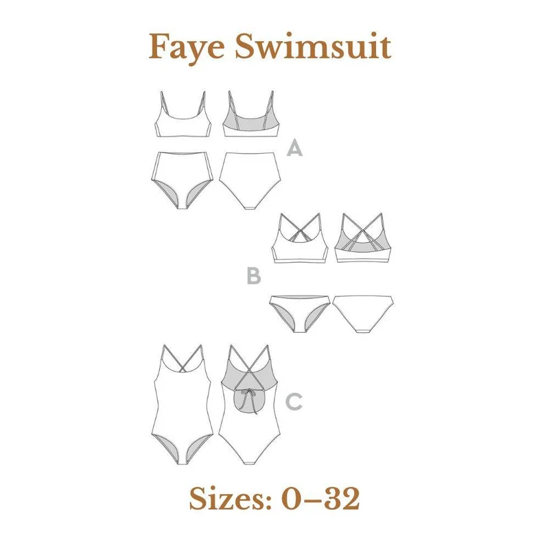 PATRON DE COUTURE PDF | Maillot de bain Faye | Closet Core Patterns | BILINGUE (FR/EN)