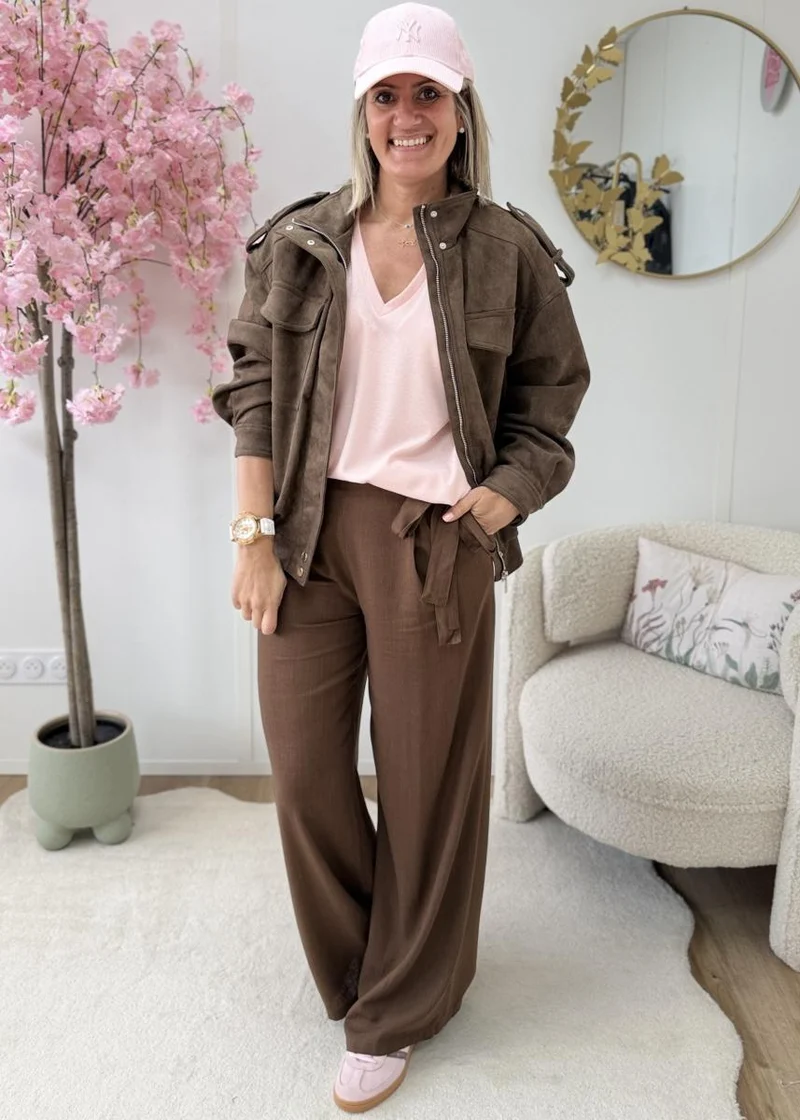 Veste suedine choco
