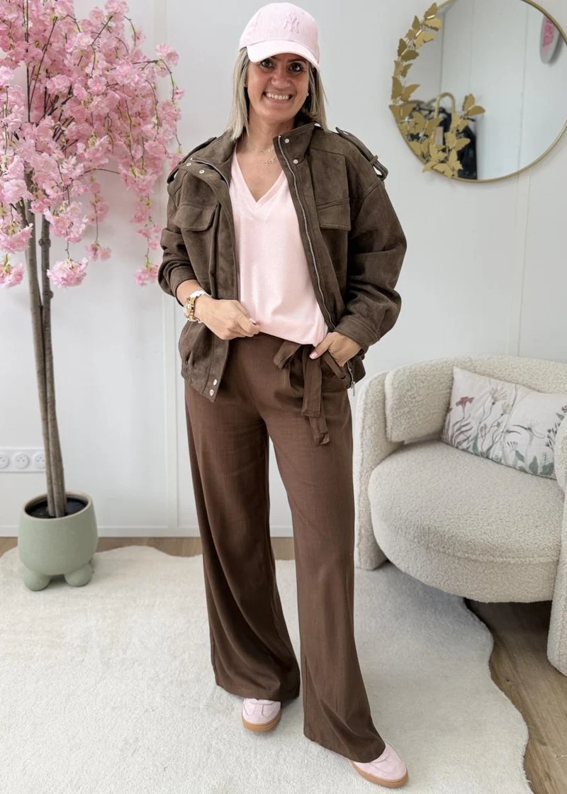 Veste suedine choco