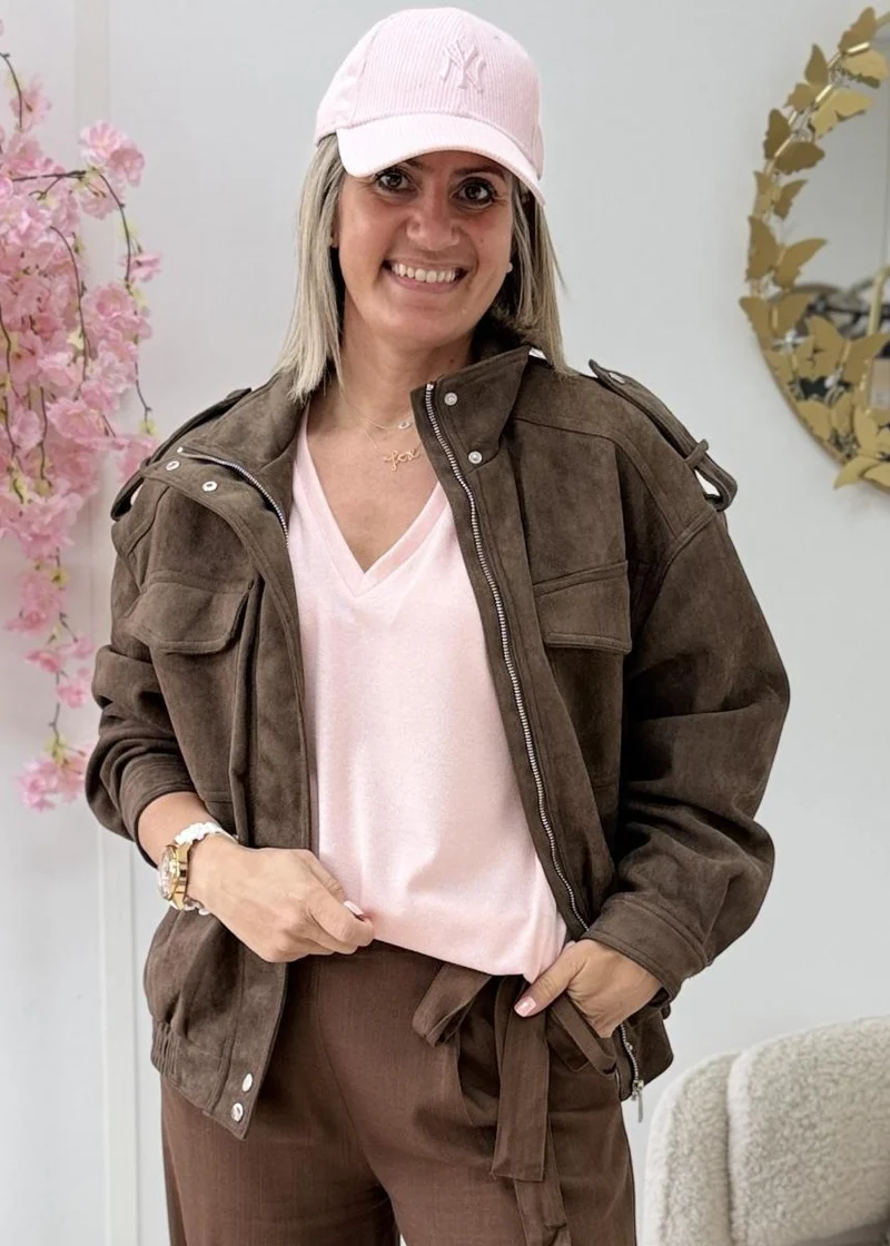 Veste suedine choco