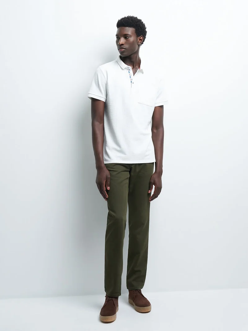 Jean couleur slim en coton élasthane uni