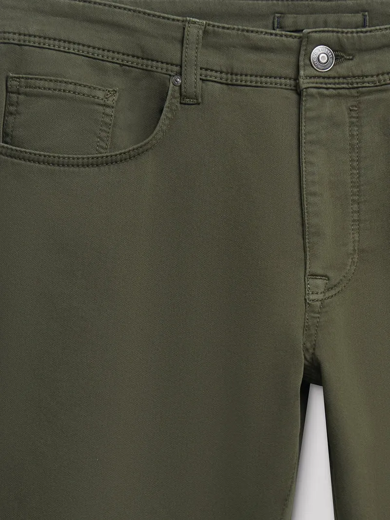 Jean couleur slim en coton élasthane uni