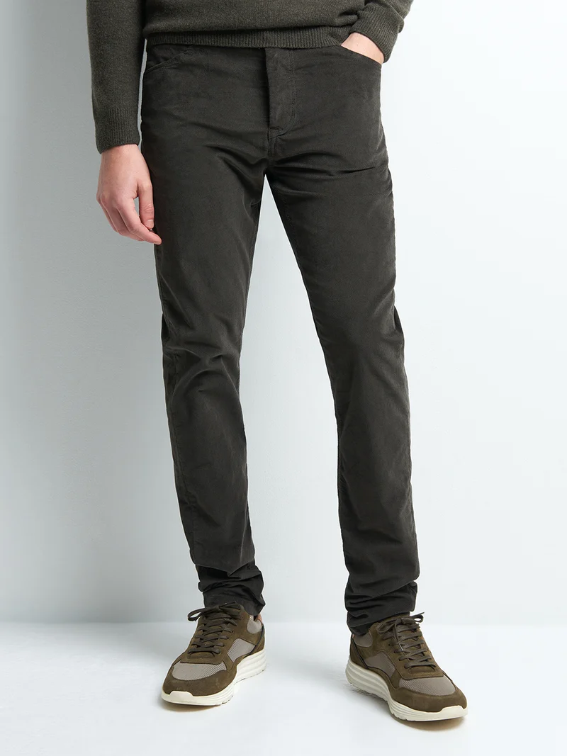 Jean couleur slim stretch en velours