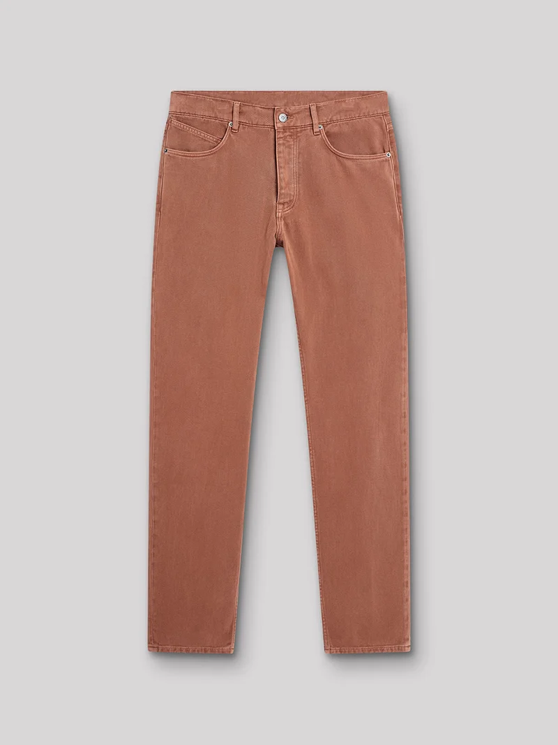 Jean couleur regular en coton élasthane