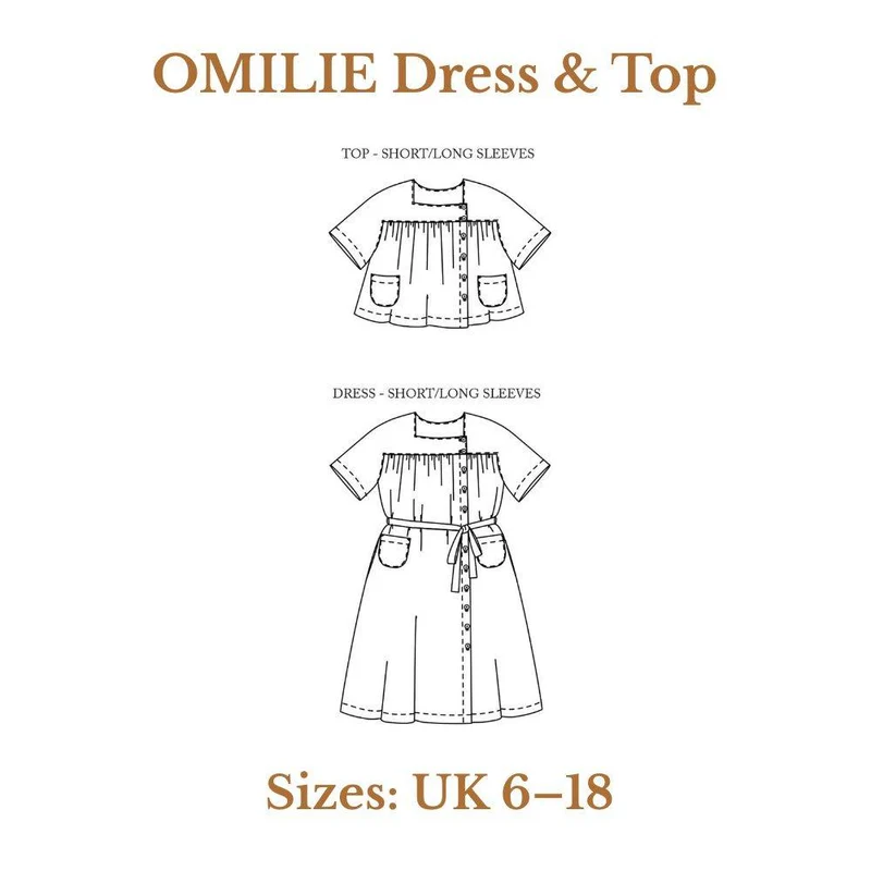 PATRON DE COUTURE PDF | Robe & Haut OMILIE | Merchant & Mills | UK 6–18