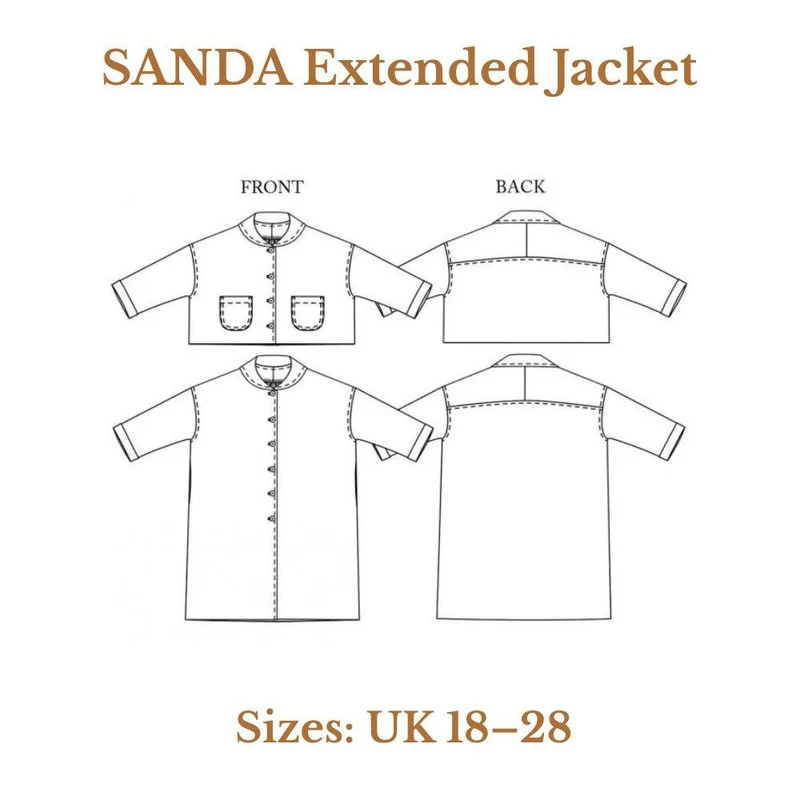 PATRON DE COUTURE PDF | Veste SANDA Extended | Merchant & Mills | UK 18–28