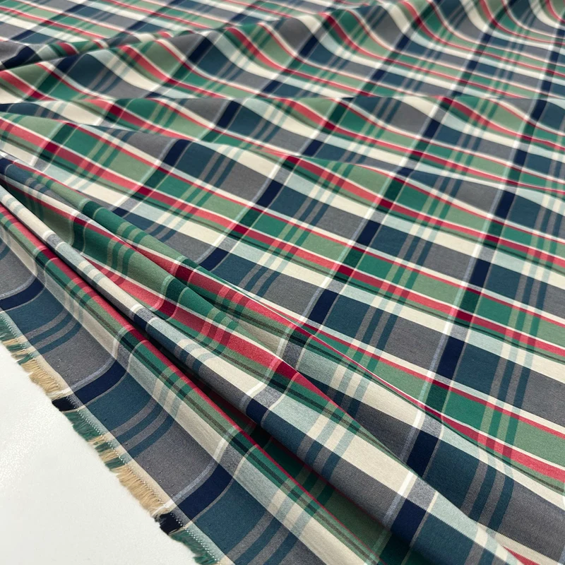 Tissu Popeline, Coton - Quadri