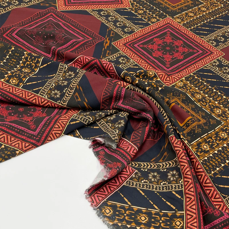 Tissu Crêpe, Viscose - Mosaïque
