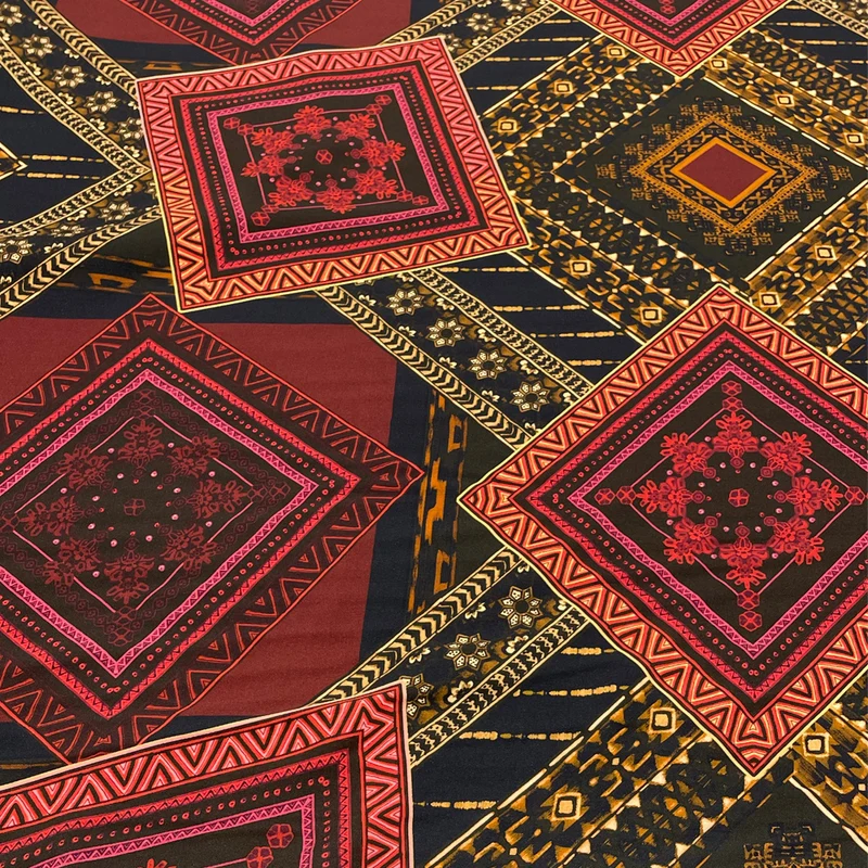 Tissu Crêpe, Viscose - Mosaïque