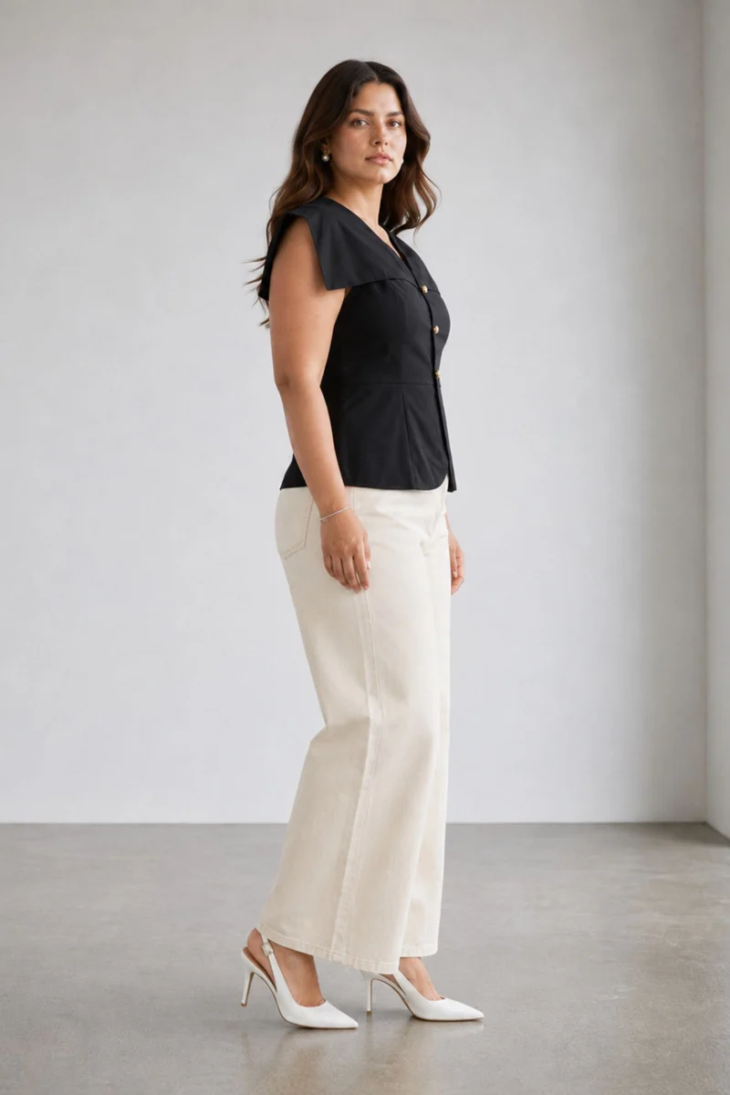 Giavelle|100% Cotton Peplum Waist Coat