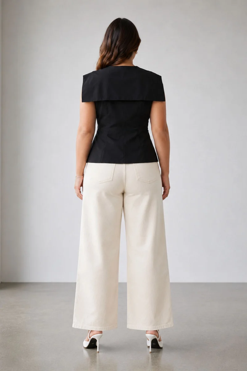 Giavelle|100% Cotton Peplum Waist Coat
