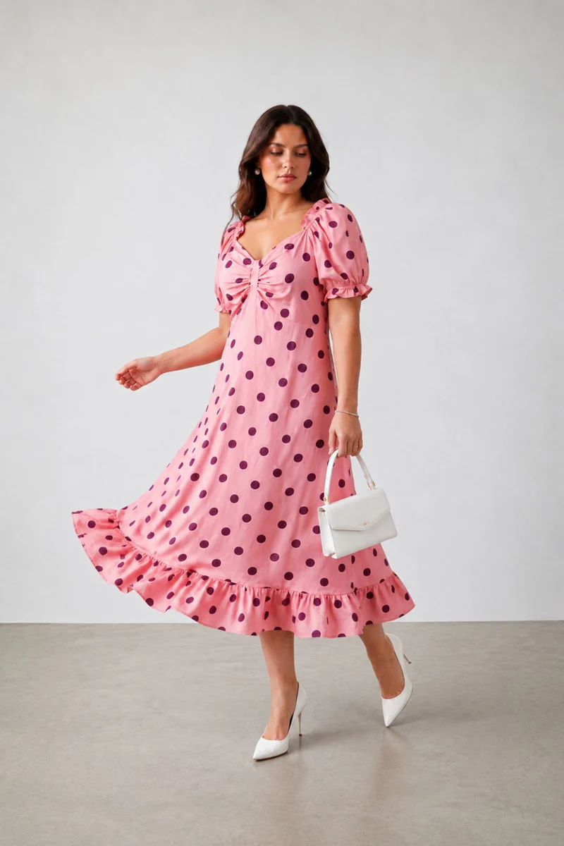 Coralie|100% Viscose Midi Dress