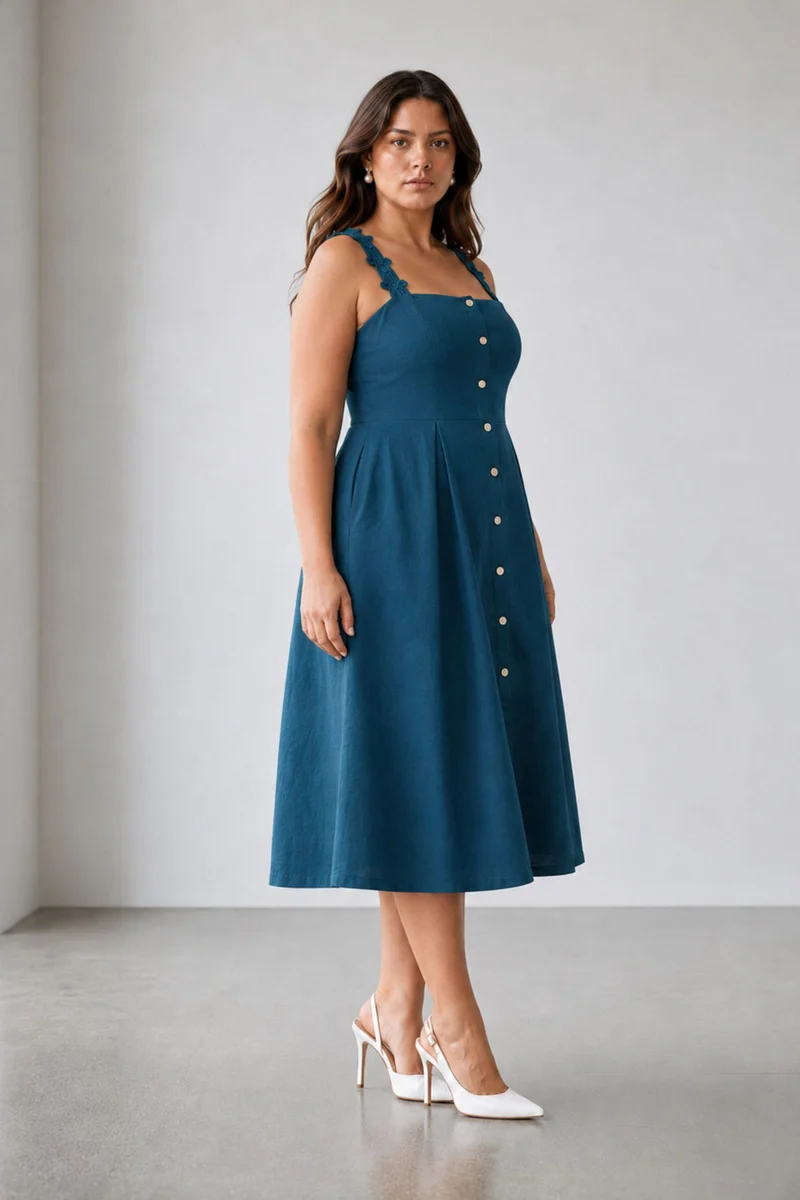 Kerensa|100% Cotton Lace Patch Dress