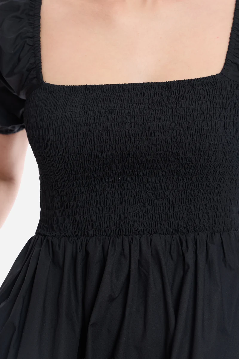 Dorje|100% Cotton Smocked Fit & Flare Dress