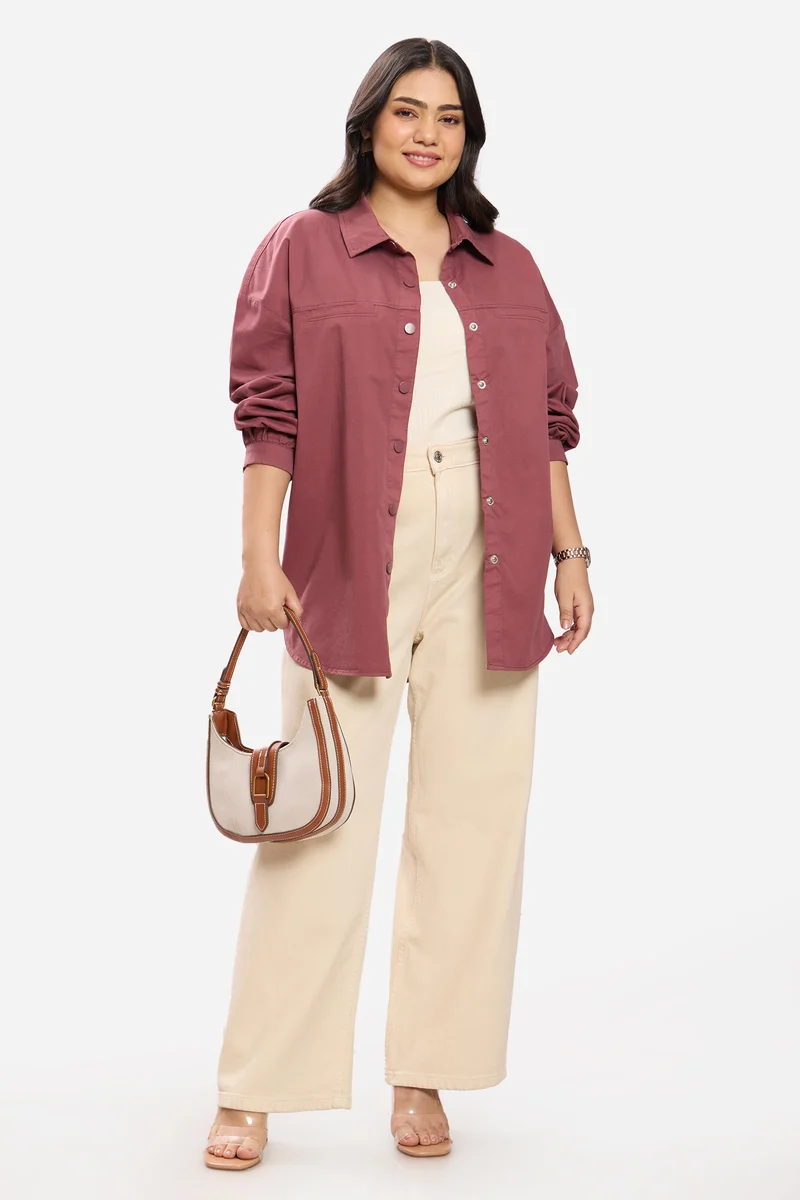 Paulina|100% Cotton Washed Utility Shirt