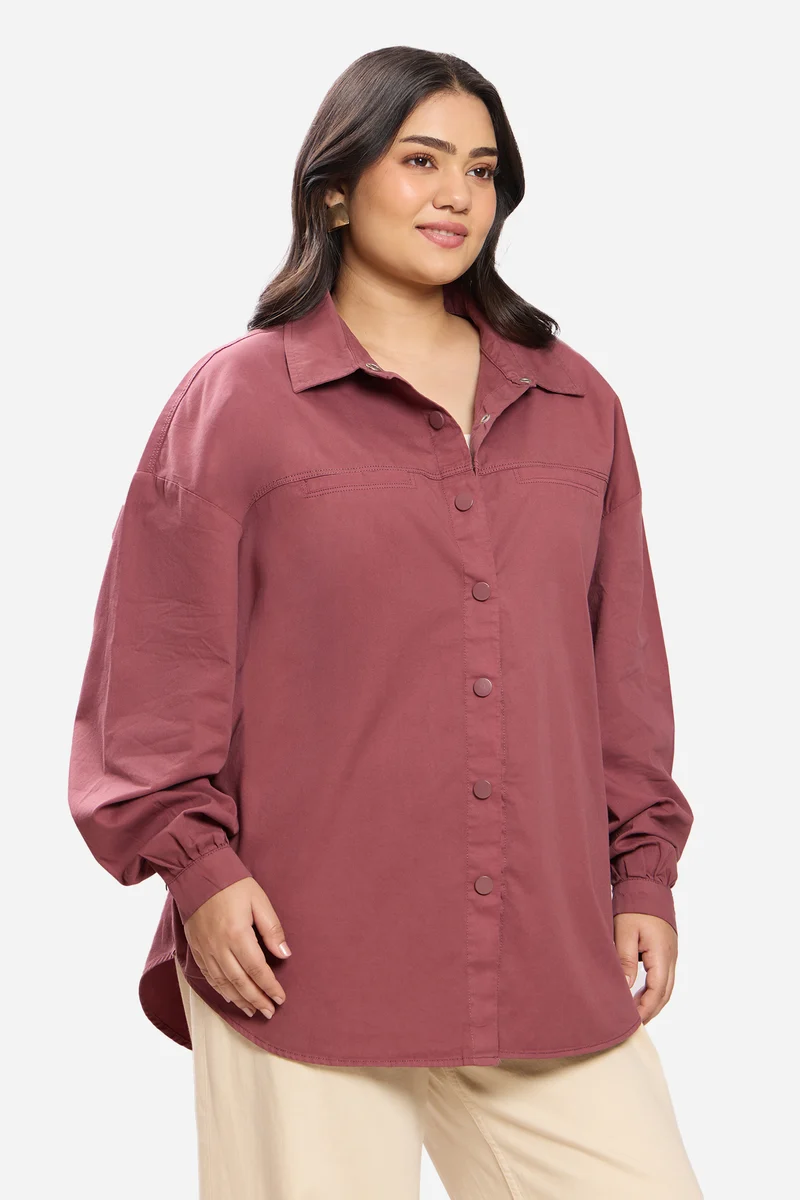 Paulina|100% Cotton Washed Utility Shirt
