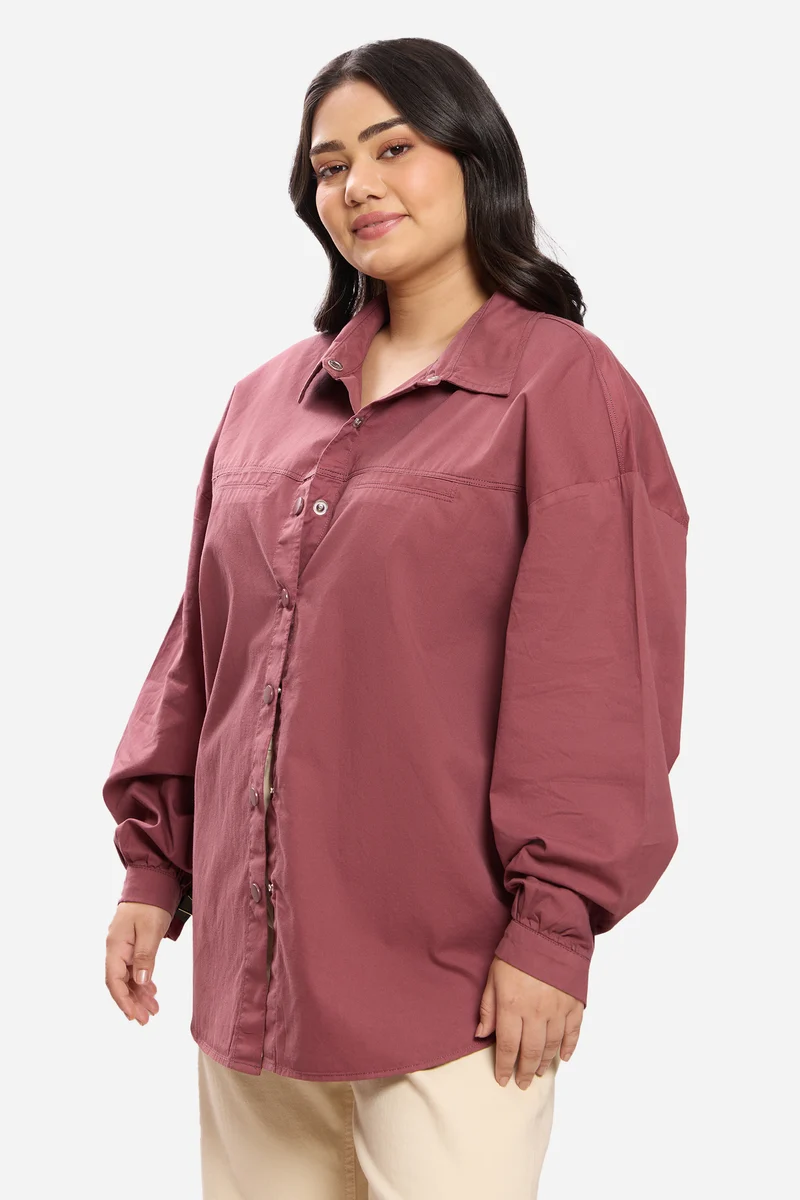 Paulina|100% Cotton Washed Utility Shirt
